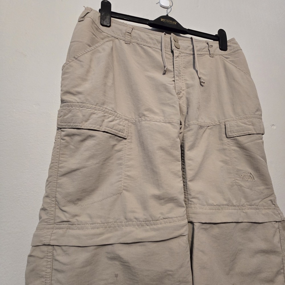 The North Face Womens Convertible Hiking Pants Shorts 12 Khaki Zip Off Gorpcore